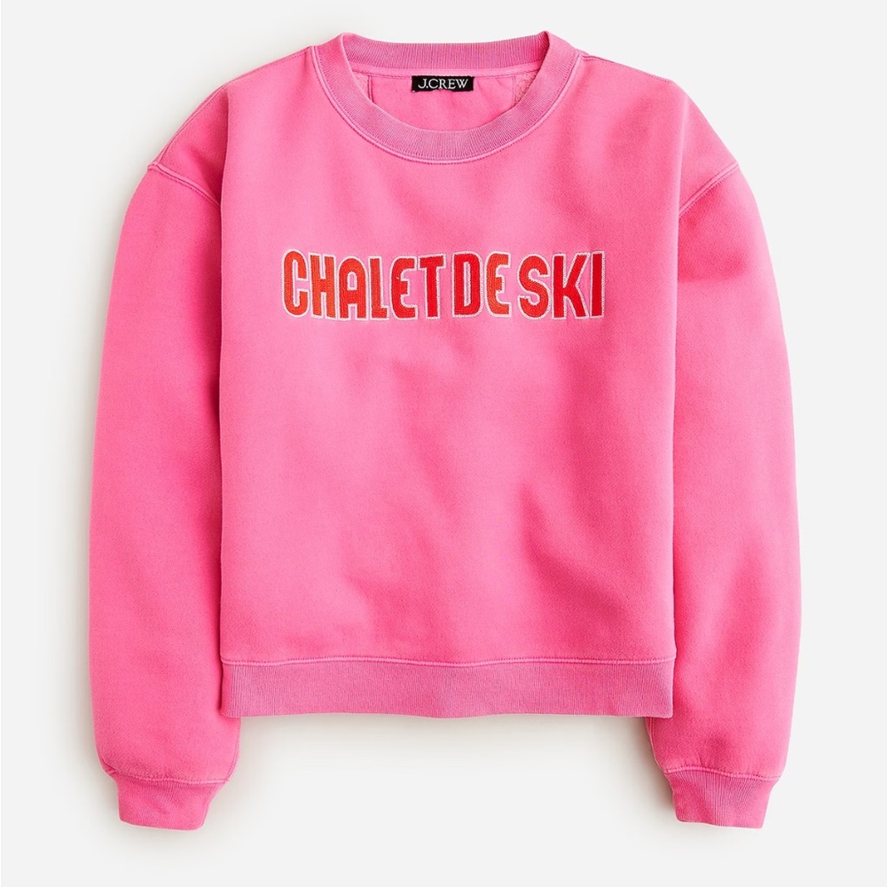 Chalet De Ski Pink Graphic Crewneck Sweatshirt